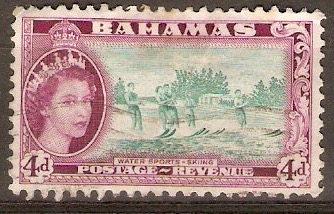 Bahamas 1954 4d Turquoise-green and deep reddish purple. SG206.